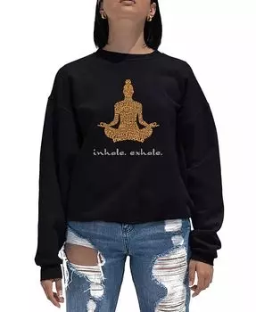 Женская толстовка Word Art Crewneck Inhale Exhale LA Pop Art, черный