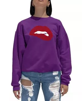 Женская толстовка Word Art Crewneck Savage Lips LA Pop Art, фиолетовый