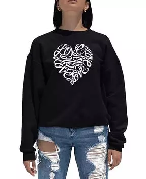 Женская толстовка Word Art с круглым вырезом и надписью Love Heart LA Pop Art, черный