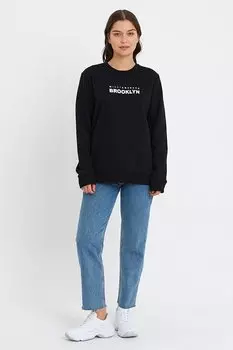 Женская тонкая толстовка оверсайз с круглым вырезом и принтом Brooklyn SPR23SWK330 Sperlife, черный