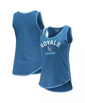 Женская топ на бретельках Royal Kansas City Royals с контрастной окантовкой и круглым вырезом New Era, синий