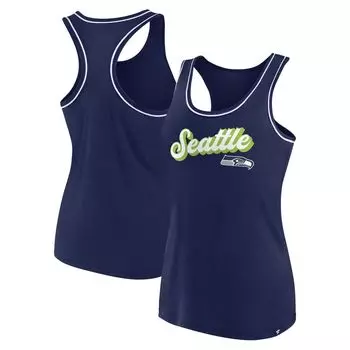 Женская топ на бретельках с фирменным логотипом Fanatics College Seattle Seahawks с логотипом Racerback и овальным вырезом Fanatics