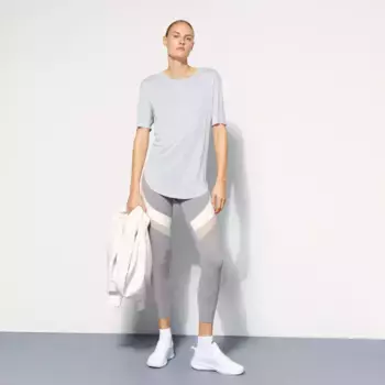 Женская тренировочная футболка Boomerang из модала с коротким рукавом, серебряный