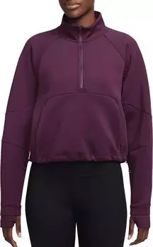 Женская тренировочная толстовка с молнией 1/2 Nike Dri-FIT Prima, бордовый
