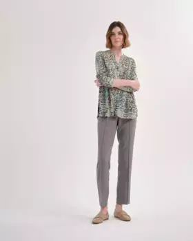 Женская трикотажная блузка с воротником-стойкой Lasserre, мультиколор