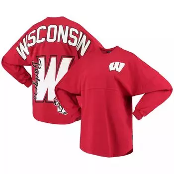Женская трикотажная футболка Red Wisconsin Badgers Loud n Proud Spirit