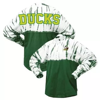 Женская трикотажная футболка с длинными рукавами и принтом тай-дай Oregon Ducks Green