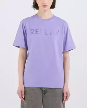 Женская трикотажная футболка с круглым вырезом Replay, цвет Lila