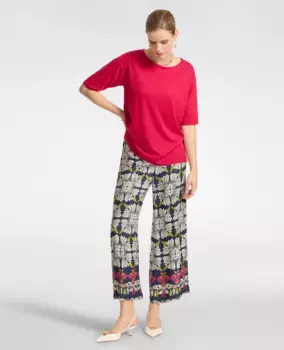 Женская трикотажная футболка с рукавом до локтя Elena Mir, красный