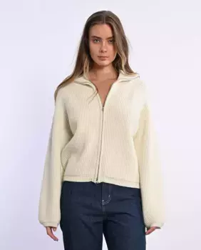 Женская трикотажная куртка в рубчик на молнии Lili Sidonio