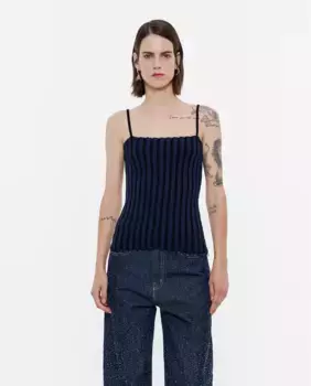 Женская трикотажная майка облегающего кроя Bimba y Lola, темно-синий