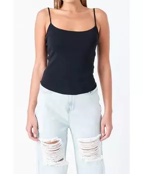 Женская трикотажная майка с круглым краем Grey Lab, черный