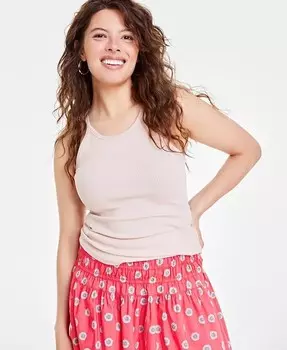 Женская трикотажная майка с круглым вырезом и бретелями On 34th, бежевый