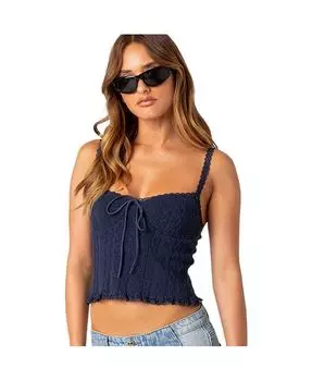 Женская трикотажная майка с кружевом Edikted, синий