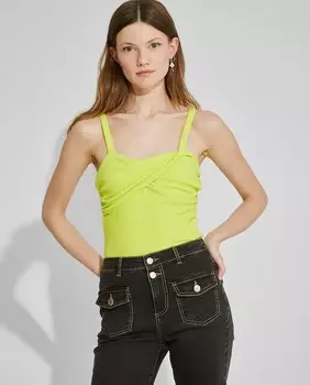 Женская трикотажная майка в рубчик Nalle, зеленый