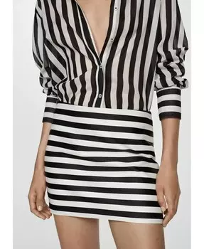 Женская трикотажная мини-юбка в полоску MANGO, мультиколор