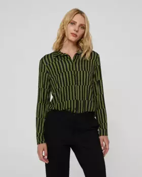 Женская трикотажная рубашка с длинными рукавами и принтом Paz Torras, цвет Kaki