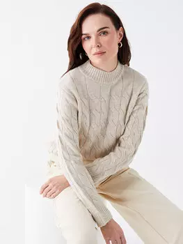 Женская трикотажная туника с длинным рукавом и высоким воротником с рисунком LCW Grace