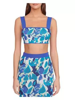 Женская трикотажная укороченная майка STAUD, цвет pacific paradise