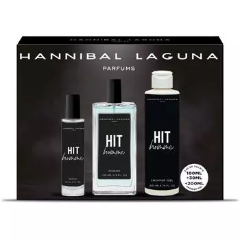 Женская туалетная вода Estuche Hit & Homme Hannibal Laguna, EDT 100 ML + EDT 30 ML + SG 200 ML