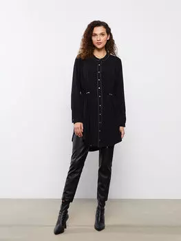 Женская туника Aerobin прямого кроя с круглым вырезом и длинными рукавами LCWAIKIKI Classic