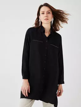 Женская туника Aerobin с прямым воротником и длинным рукавом LCWAIKIKI Classic