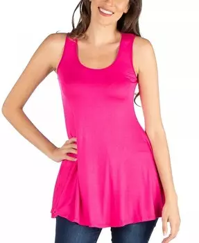 Женская туника без рукавов с круглым вырезом 24seven Comfort Apparel, розовый