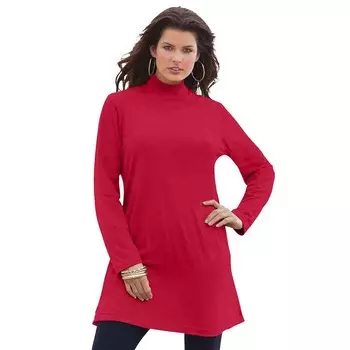 Женская туника больших размеров Roaman's Mockneck Ultimate, цвет Classic Red