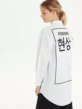 Женская туника из поплина оверсайз LCW Modest