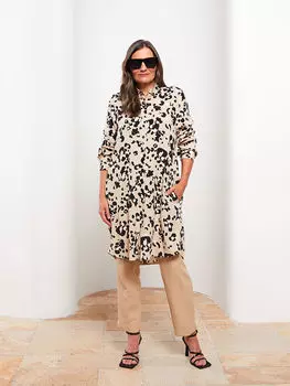 Женская туника из вискозы с длинным рукавом и воротником-стойкой LCW Grace