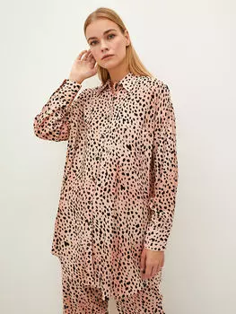 Женская туника из вискозы с длинным рукавом и воротником-стойкой LCW Modest