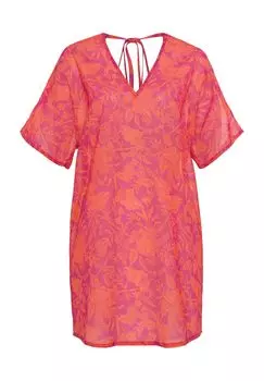 Женская туника Kensi на шнуровке с V-образным вырезом VENICE BEACH, цвет Pink Orange