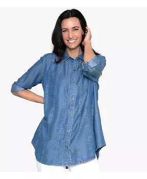 Женская туника между линиями из Tencel джинсовая ткань Stella Carakasi, синий