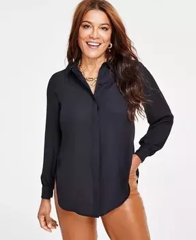 Женская туника на пуговицах спереди I.N.C. International Concepts, черный