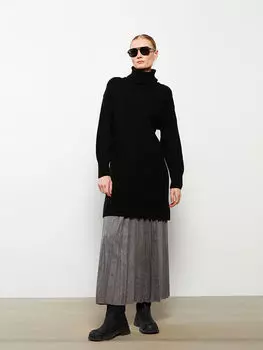 Женская туника с длинным рукавом и узором с высоким воротником LCWAIKIKI Classic