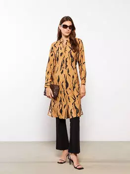 Женская туника с длинным рукавом и воротником-стойкой LCWAIKIKI Classic