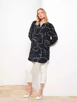 Женская туника с длинным рукавом и воротником-стойкой LCWAIKIKI Classic