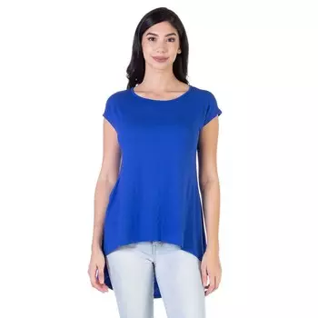 Женская туника с короткими рукавами и высоким низким вырезом 24Seven Comfort Apparel, синий