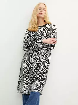 Женская туника с круглым вырезом и длинными рукавами LCWAIKIKI Classic