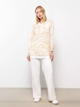 Женская туника с круглым вырезом и длинными рукавами LCWAIKIKI Classic