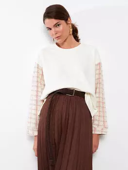 Женская туника с круглым вырезом и длинными рукавами LCWAIKIKI Classic