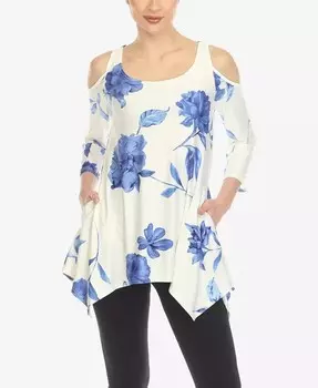 Женская туника с открытыми плечами и цветочным принтом White Mark, мультиколор