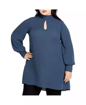 Женская туника с завязкой на шее CITY CHIC, синий