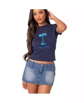 Женская тюнингованная футболка Edikted, синий