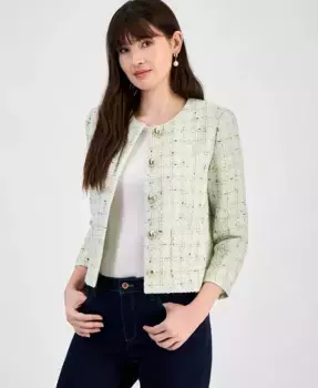 Женская твидовая куртка Anne Klein, белый