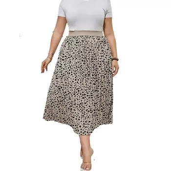 Женская юбка больших размеров с эластичной резинкой на талии Юбки в стиле бохо Юбки миди больших размеров для пышных женщин Kojooin, белый