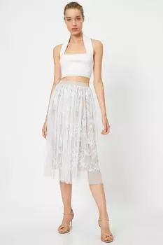 Женская юбка цвета экрю Koton