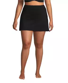 Женская юбка для купания с эффектом коррекции живота Lands' End, черный