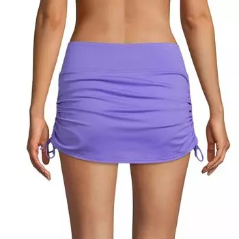 Женская юбка для плавания Lands End Tummy Control UPF 50 со сборками по бокам Lands' End, голубой