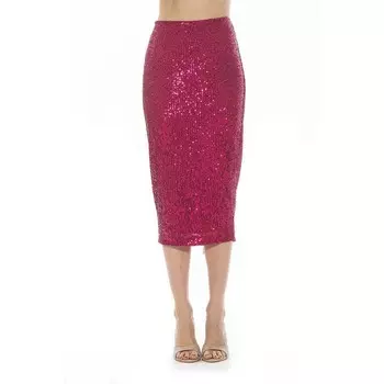 Женская юбка-карандаш миди ALEXIA ADMOR Ana с пайетками и открытой спиной, цвет Hot Pink
